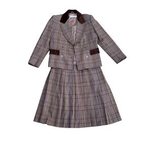 Vintage Givenchy Plaid Skirt Suit Set